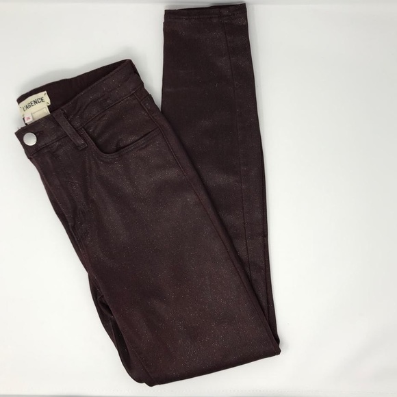 L’AGENCE Bordeaux Coated Margot High Waist Jeans - Picture 5 of 6